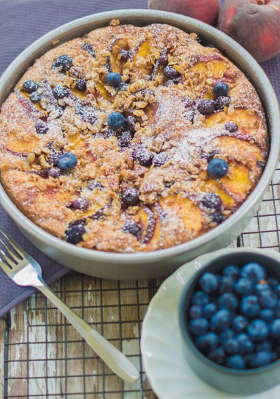 Berry Peach Cobbler Breakfast Cake