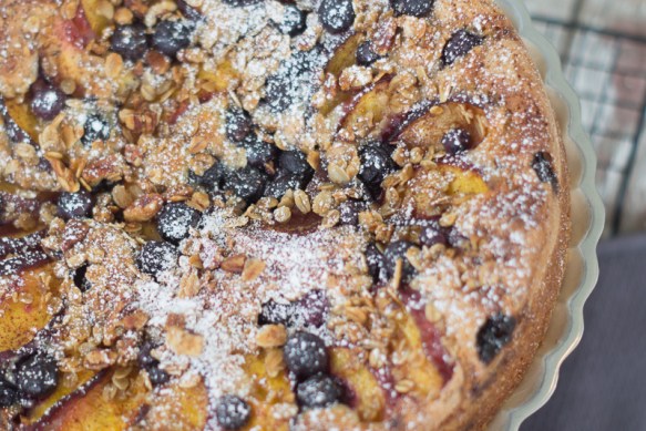 Berry Peach Cobbler Breakfast Cake