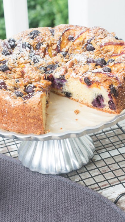 Berry Peach Cobbler Breakfast Cake