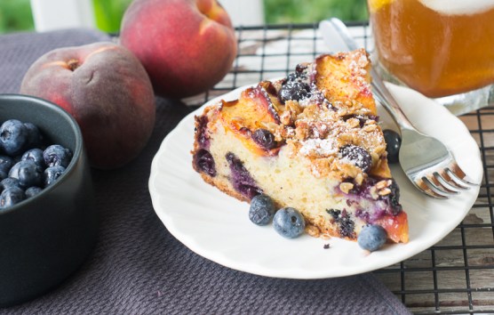 Berry Peach Cobbler Breakfast Cake