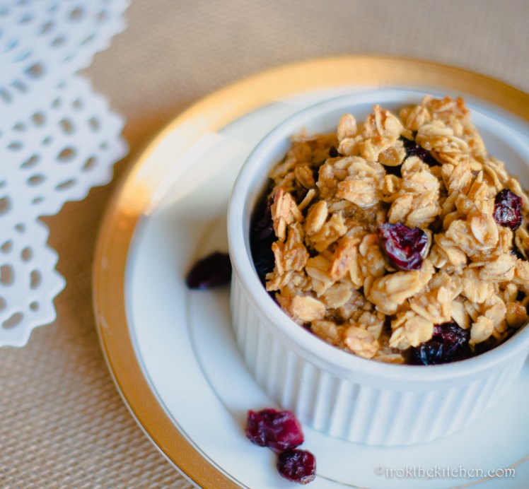 cranberry oat muffin in ramekin